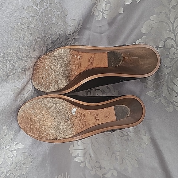 Chloé Leather Platform Wedge Booties 37.5 - Picture 5 of 5